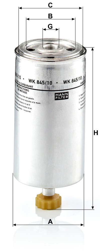 MANN-FILTER WK 845/10 EAN: 4011558949303.