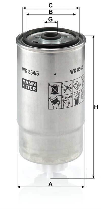MANN-FILTER WK 854/5 EAN: 4011558942601.