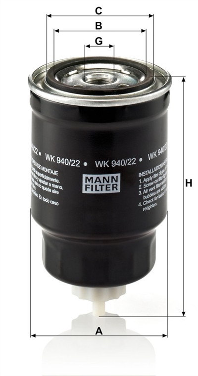 MANN-FILTER WK 940/22 EAN: 4011558936600.