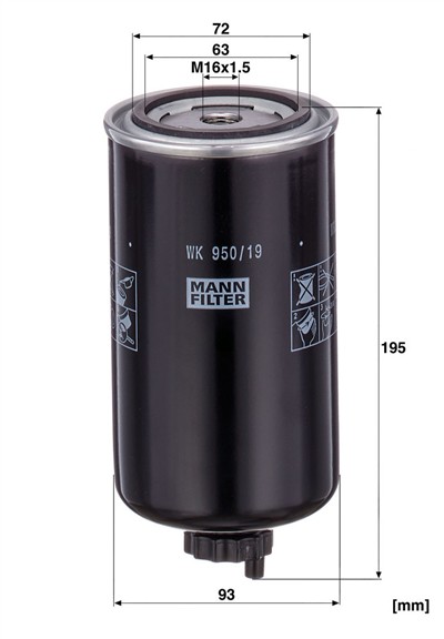 MANN-FILTER WK 950/19 EAN: 4011558948801.