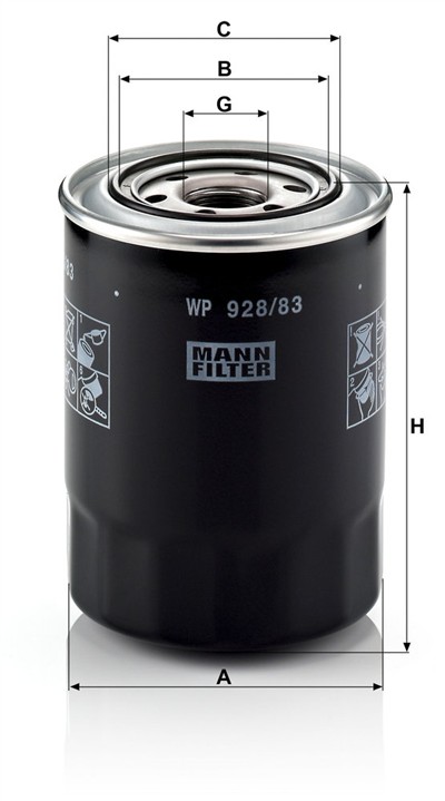 MANN-FILTER WP 928/83 EAN: 4011558800109.