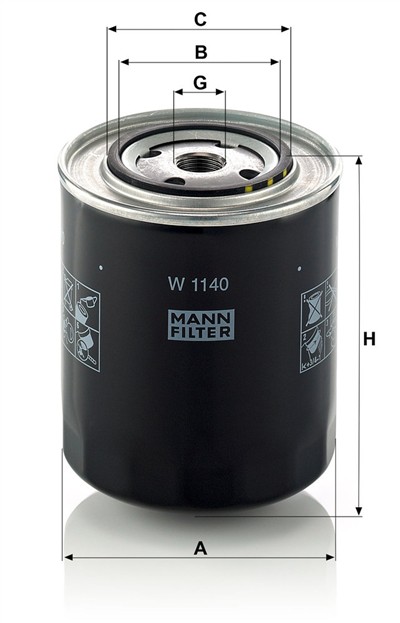 MANN-FILTER W 1140 EAN: 4011558715205.