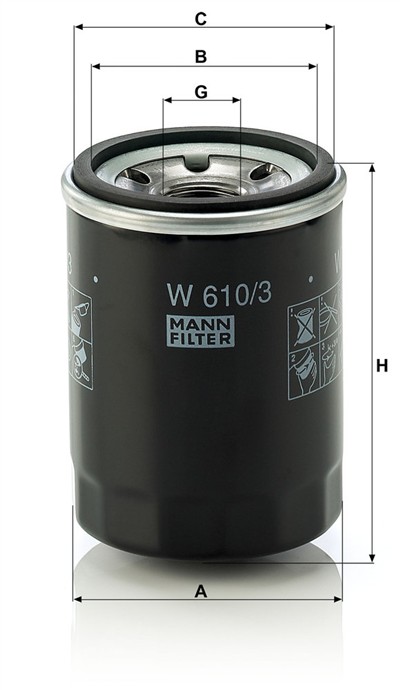MANN-FILTER W 610/3 EAN: 4011558738402.