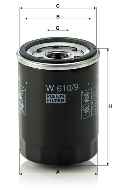 MANN-FILTER W 610/9 EAN: 4011558760601.