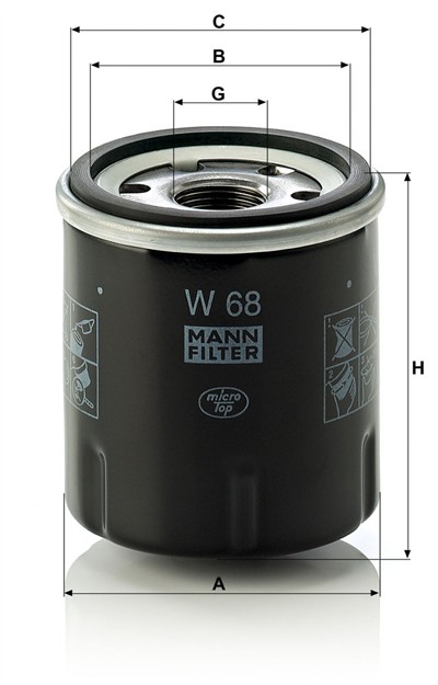 MANN-FILTER W 68 EAN: 4011558721107.