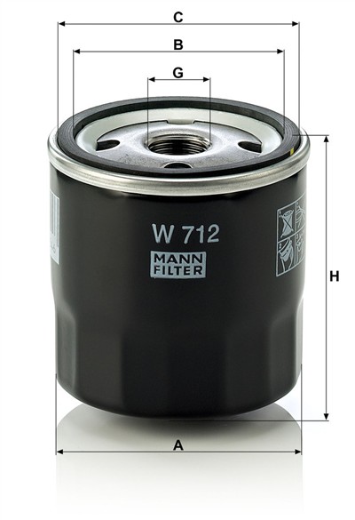 MANN-FILTER W 712 EAN: 4011558700508.