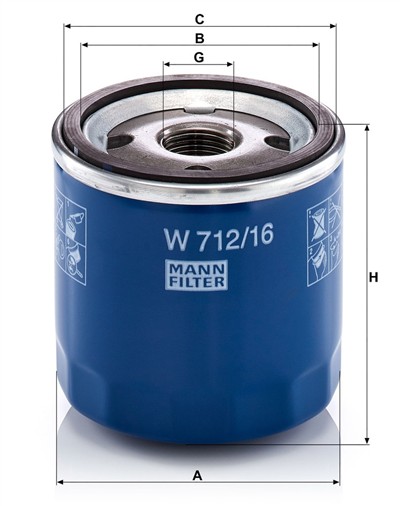 MANN-FILTER W 712/16 EAN: 4011558726201.