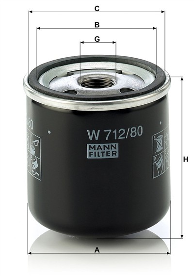 MANN-FILTER W 712/80 EAN: 4011558754006.
