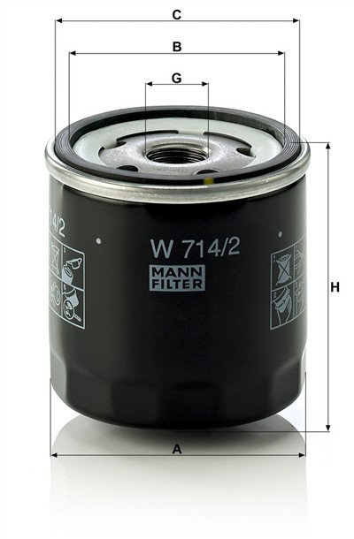 MANN-FILTER W 714/2 EAN: 4011558735609.