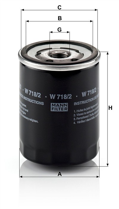 MANN-FILTER W 718/2 EAN: 4011558735906.