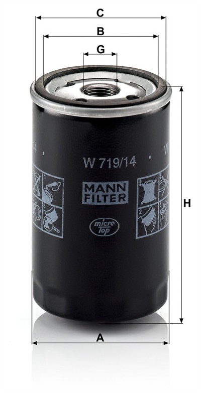 MANN-FILTER W 719/14 EAN: 4011558704407.