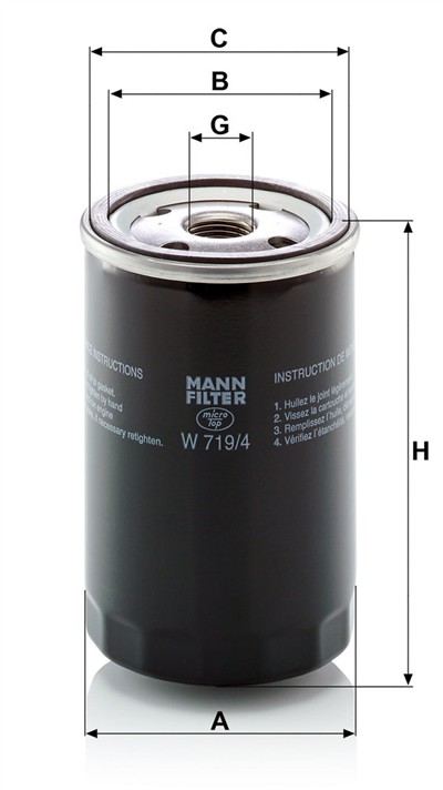 MANN-FILTER W 719/4 EAN: 4011558703707.