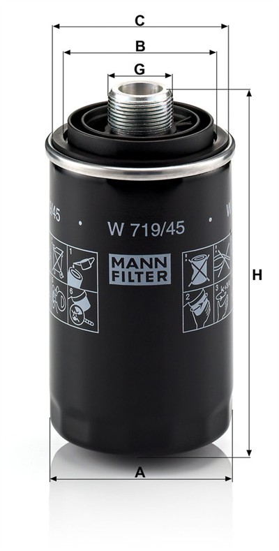 MANN-FILTER W 719/45 EAN: 4011558758806.