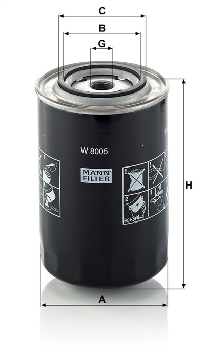 MANN-FILTER W 8005 EAN: 4011558716301.