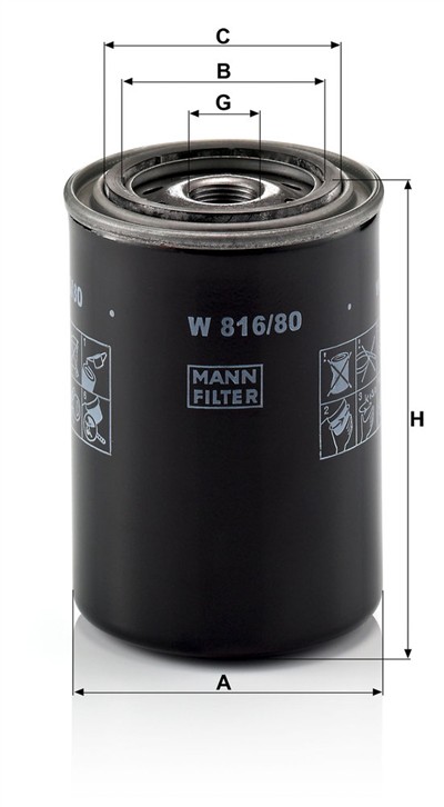 MANN-FILTER W 816/80 EAN: 4011558707200.