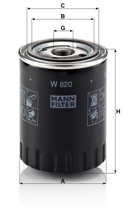 MANN-FILTER W 820 EAN: 4011558708009.