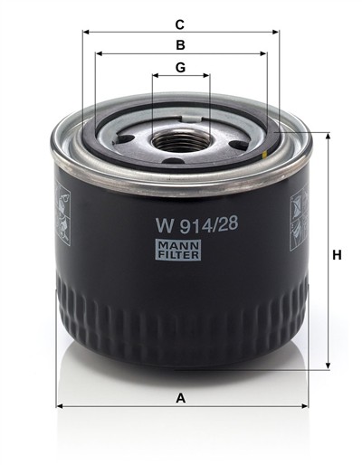MANN-FILTER W 914/28 EAN: 4011558757908.