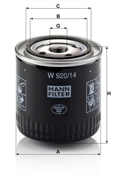 MANN-FILTER W 920/14 EAN: 4011558737801.