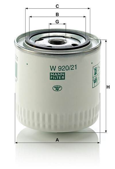 MANN-FILTER W 920/21 EAN: 4011558710101.
