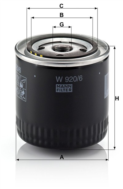 MANN-FILTER W 920/6 EAN: 4011558709754.