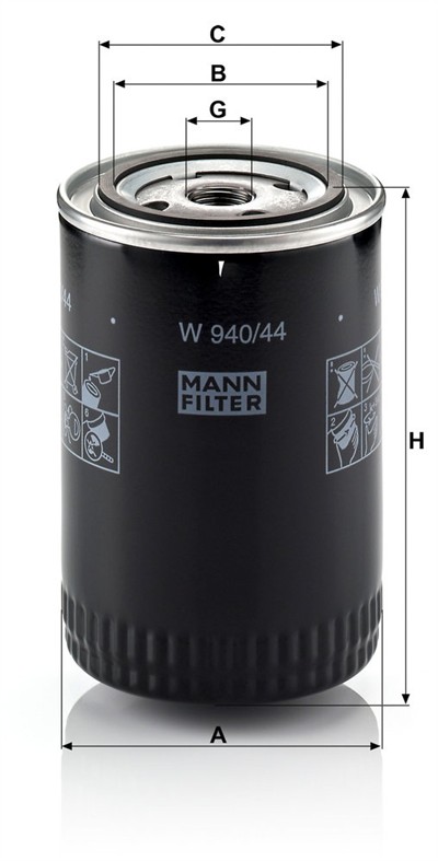 MANN-FILTER W 940/44 EAN: 4011558729707.