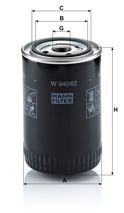 MANN-FILTER W 940/62 EAN: 4011558743307.