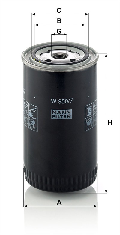MANN-FILTER W 950/7 EAN: 4011558713805.
