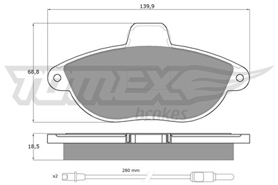 TOMEX Brakes TX 13-35 Číslo výrobce: 13-35. EAN: 5906485553671.