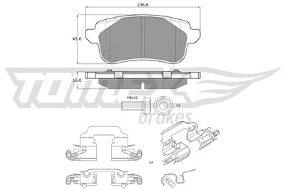 TOMEX Brakes TX 18-66 Číslo výrobce: 22103. EAN: 5901646649873.