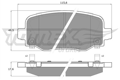TOMEX Brakes TX 60-12 Číslo výrobce: 25734. EAN: 5901646608856.