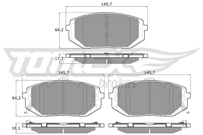 TOMEX Brakes TX 60-17 Číslo výrobce: 26493. EAN: 5901646609013.