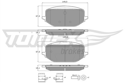 TOMEX Brakes TX 60-54 Číslo výrobce: 26588. EAN: 5901646609549.