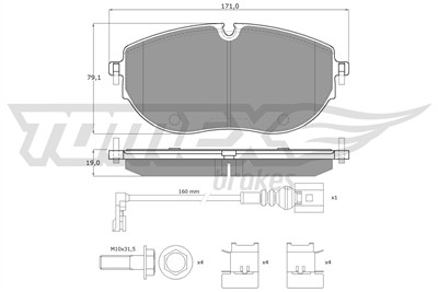 TOMEX Brakes TX 60-63 Číslo výrobce: 26270.