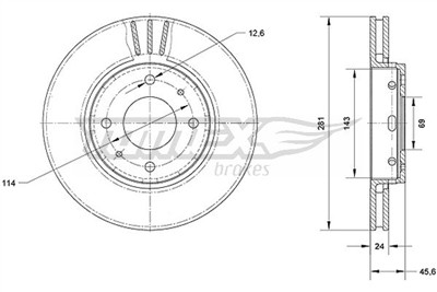 TOMEX Brakes TX 70-69 Číslo výrobce: 70-69. EAN: 5901646647763.