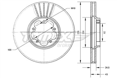 TOMEX Brakes TX 70-75 Číslo výrobce: 70-75. EAN: 5901646647824.