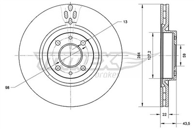 TOMEX Brakes TX 70-83 Číslo výrobce: 70-83. EAN: 5901646647909.