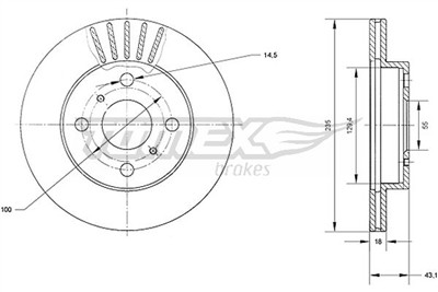 TOMEX Brakes TX 70-97 Číslo výrobce: 70-97. EAN: 5901646648043.