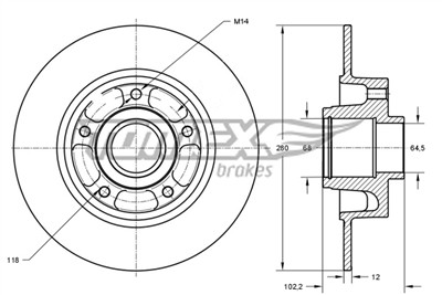 TOMEX Brakes TX 71-141 Číslo výrobce: 71-141. EAN: 5901646604162.