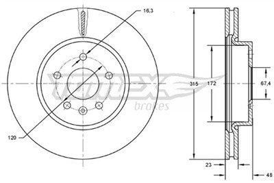 TOMEX Brakes TX 72-97 EAN: 5901646601574.