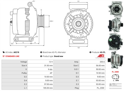 AS-PL A0218 EAN: 5901259436525.