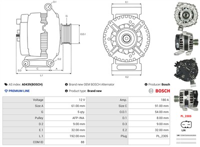 AS-PL A0439(BOSCH) EAN: 5902129010982.