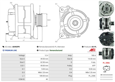 AS-PL A0492PR EAN: 5902129031239.