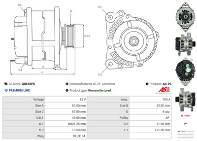 AS-PL A0518PR EAN: 5902129031185.