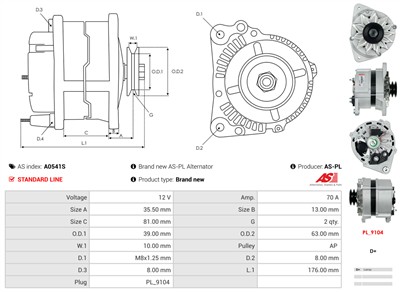 AS-PL A0541S EAN: 5902129043027.