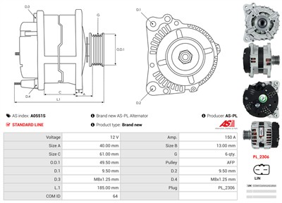 AS-PL A0551S EAN: 5902129045489.