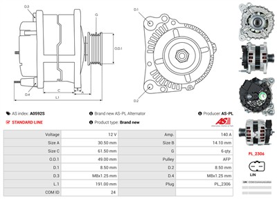AS-PL A0592S EAN: 5902129051732.