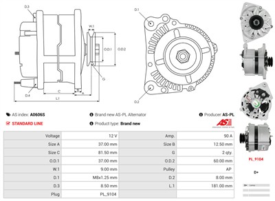 AS-PL A0606S EAN: 5902129062196.