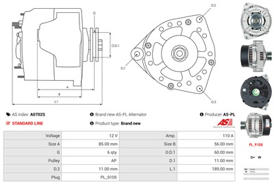 AS-PL A0702S EAN: 5902129108757.
