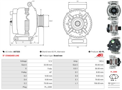 AS-PL A0732S EAN: 5902129112662.