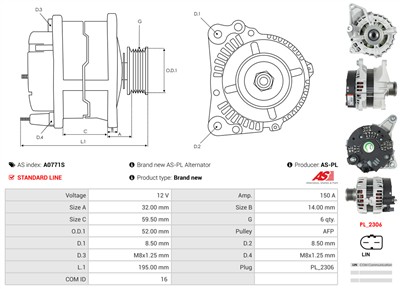 AS-PL A0771S EAN: 5902129130604.